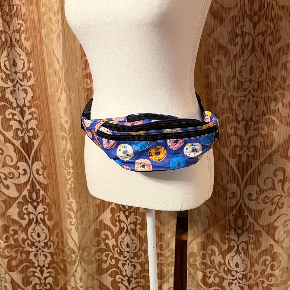 Vibrant Donut Print Waist Bag